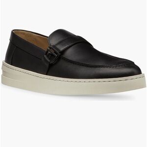 Stuart Weitzman Men's Black Leather Buckle Loafers Sz 10